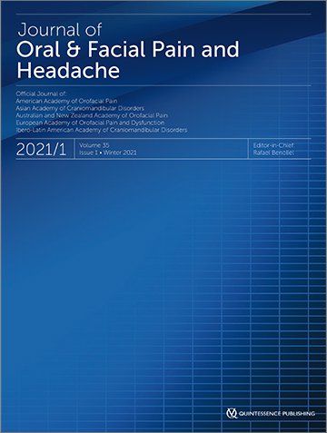 Journal of Oral & Facial Pain and Headache, 1/2021