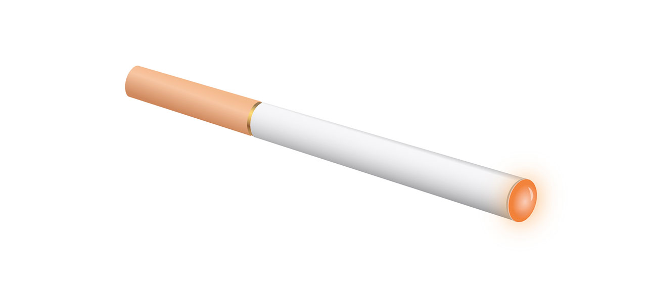 Abb. 1 E-Zigarette der ersten Generation. Bewusste Ähnlichkeit mit der konventionel­len Zigarette, daher auch die Bezeichnung „Cigalike“.