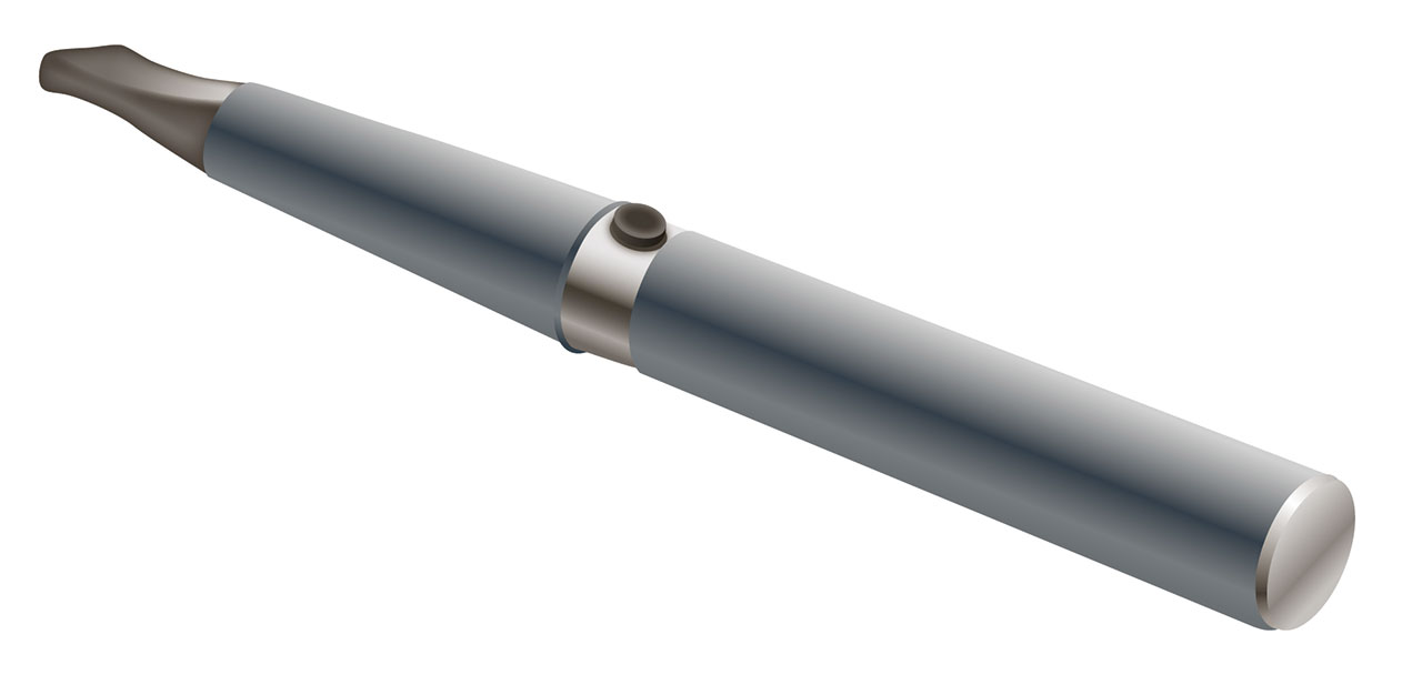 Abb. 2 E-Zigarette der zweiten Generation mit einer Batterie, die in einer Ladestation aufgeladen werden kann.